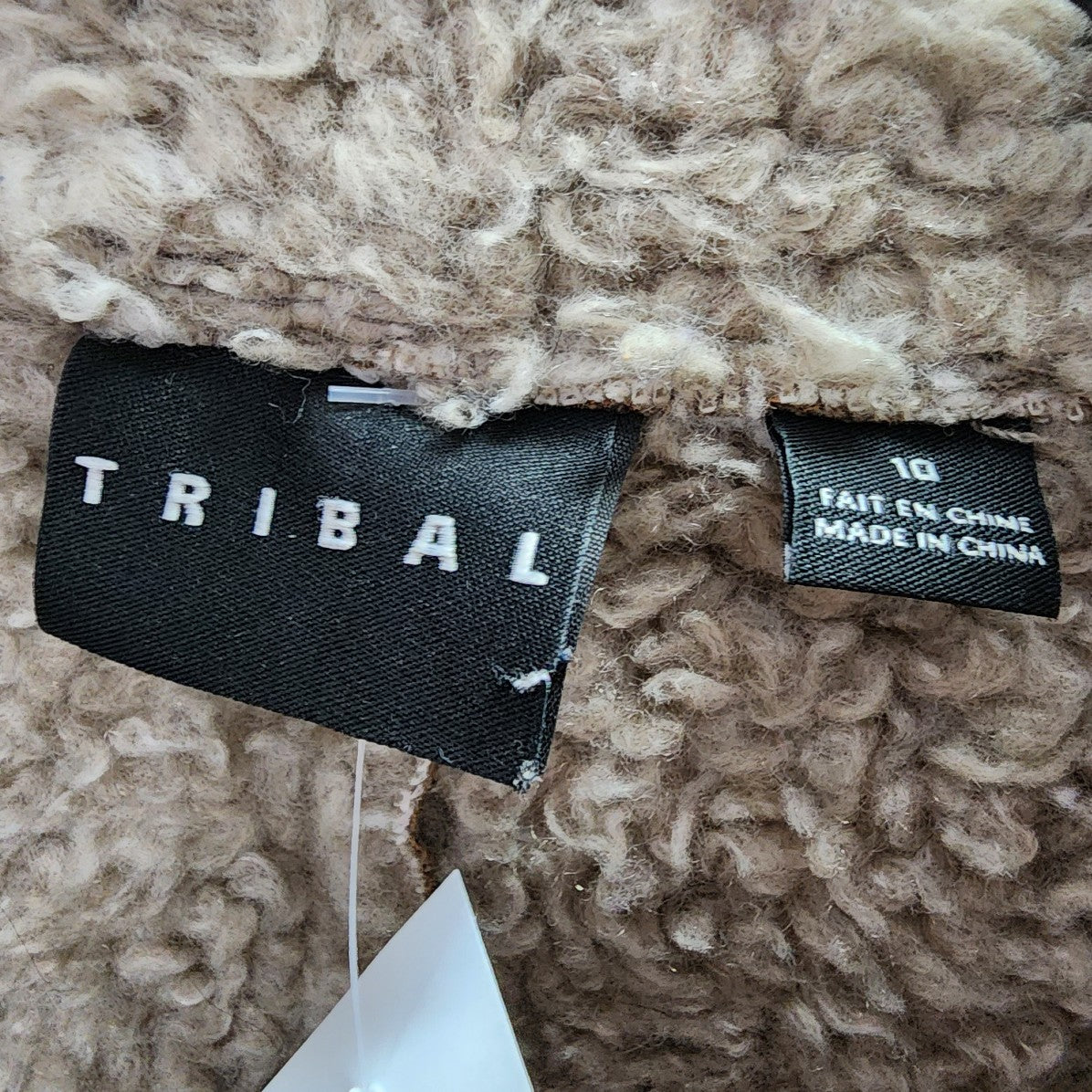 Tribal Brown Sherpa Zip Up Jacket Size 10