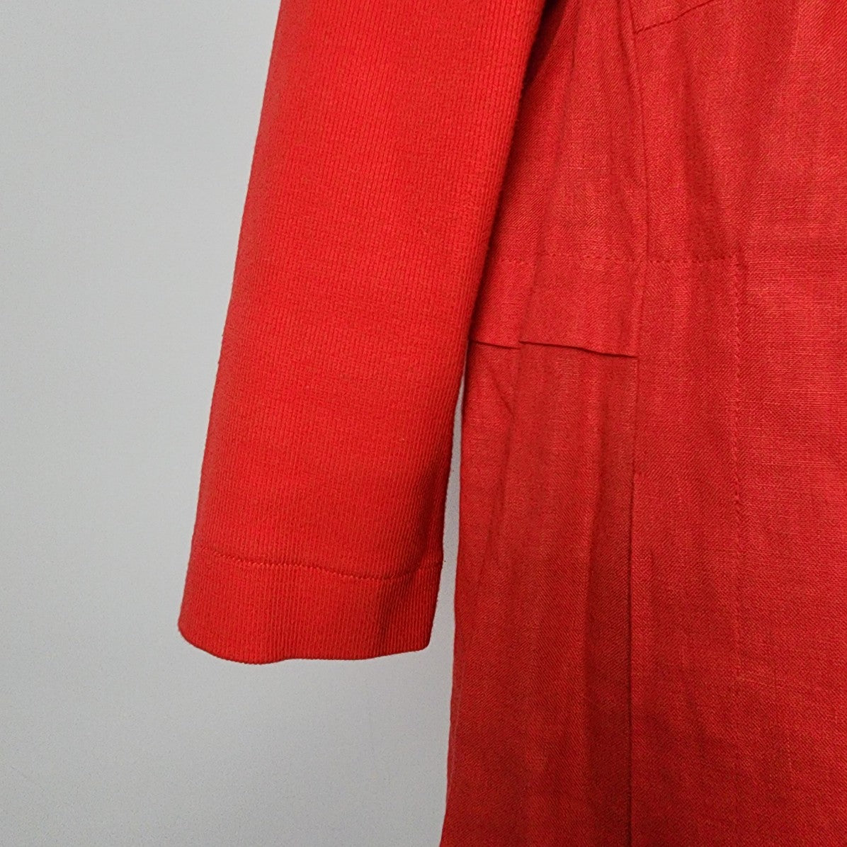 Riani Red Linen Button Up Long Jacket Size 12