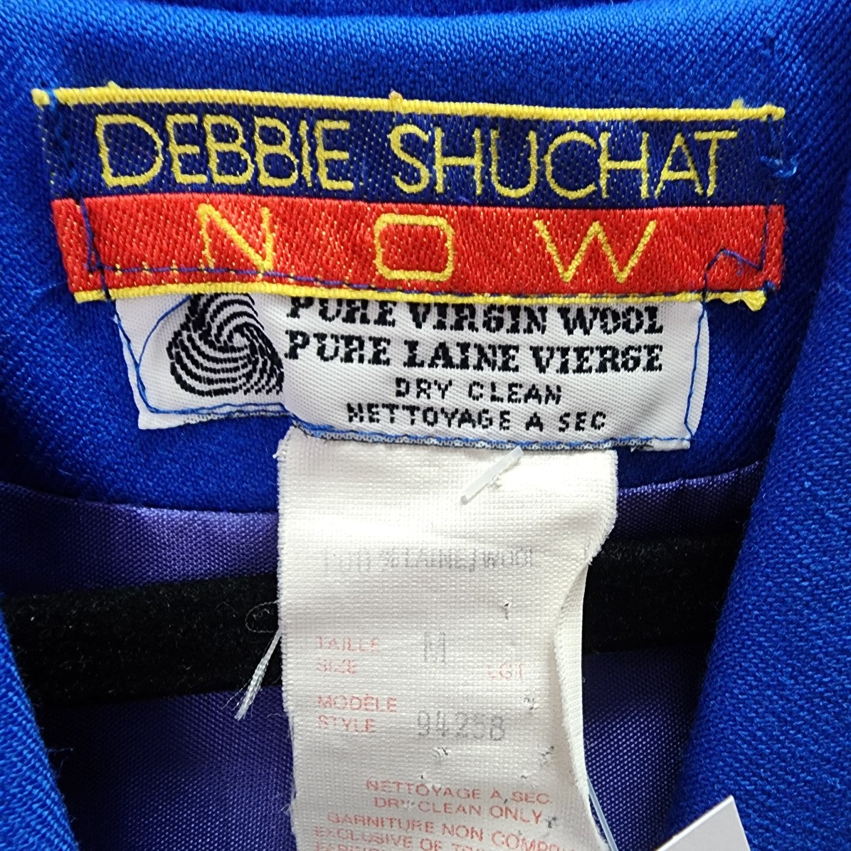 Vintage Debbie Shuchat Blue Wool Long Coat Size M