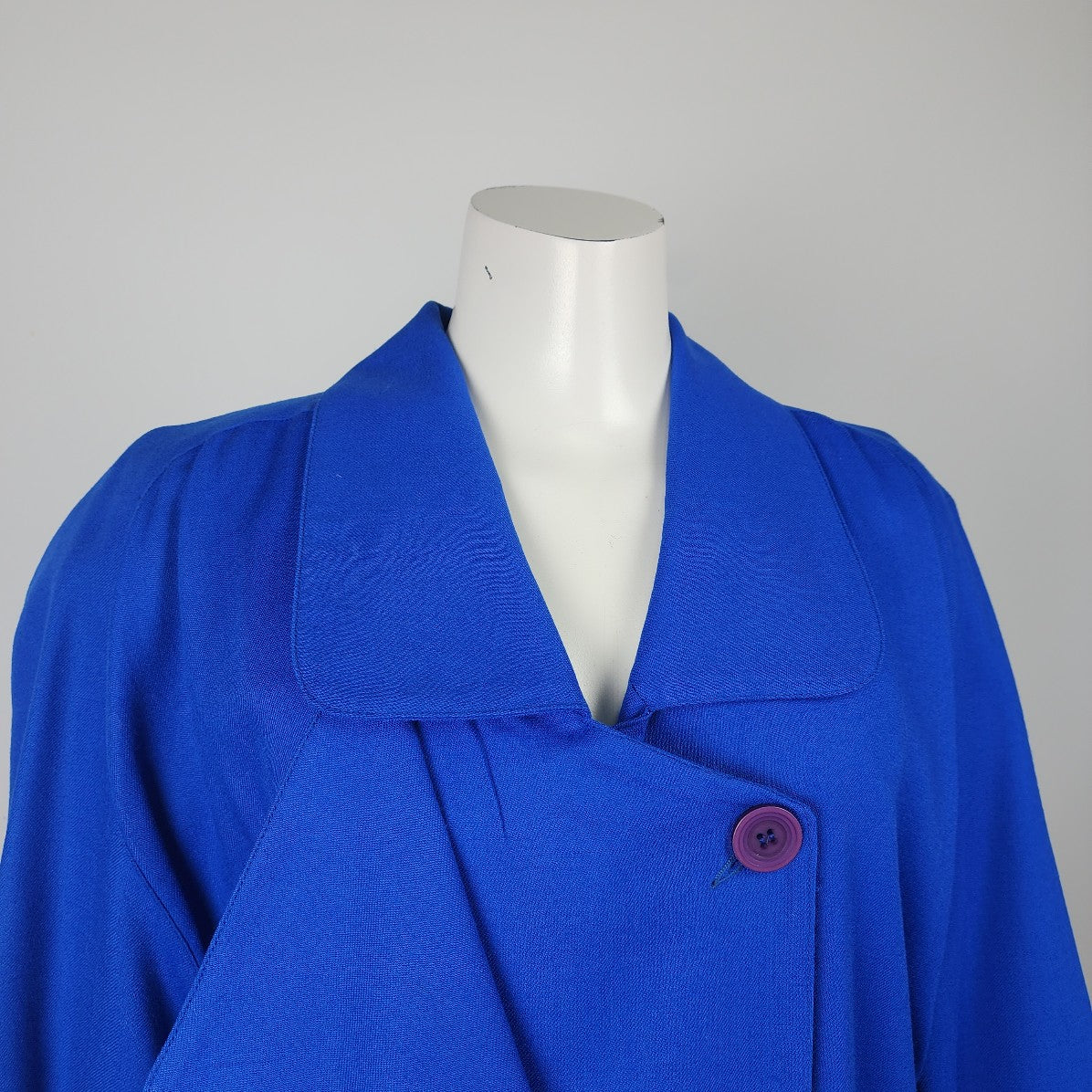 Vintage Debbie Shuchat Blue Wool Long Coat Size M