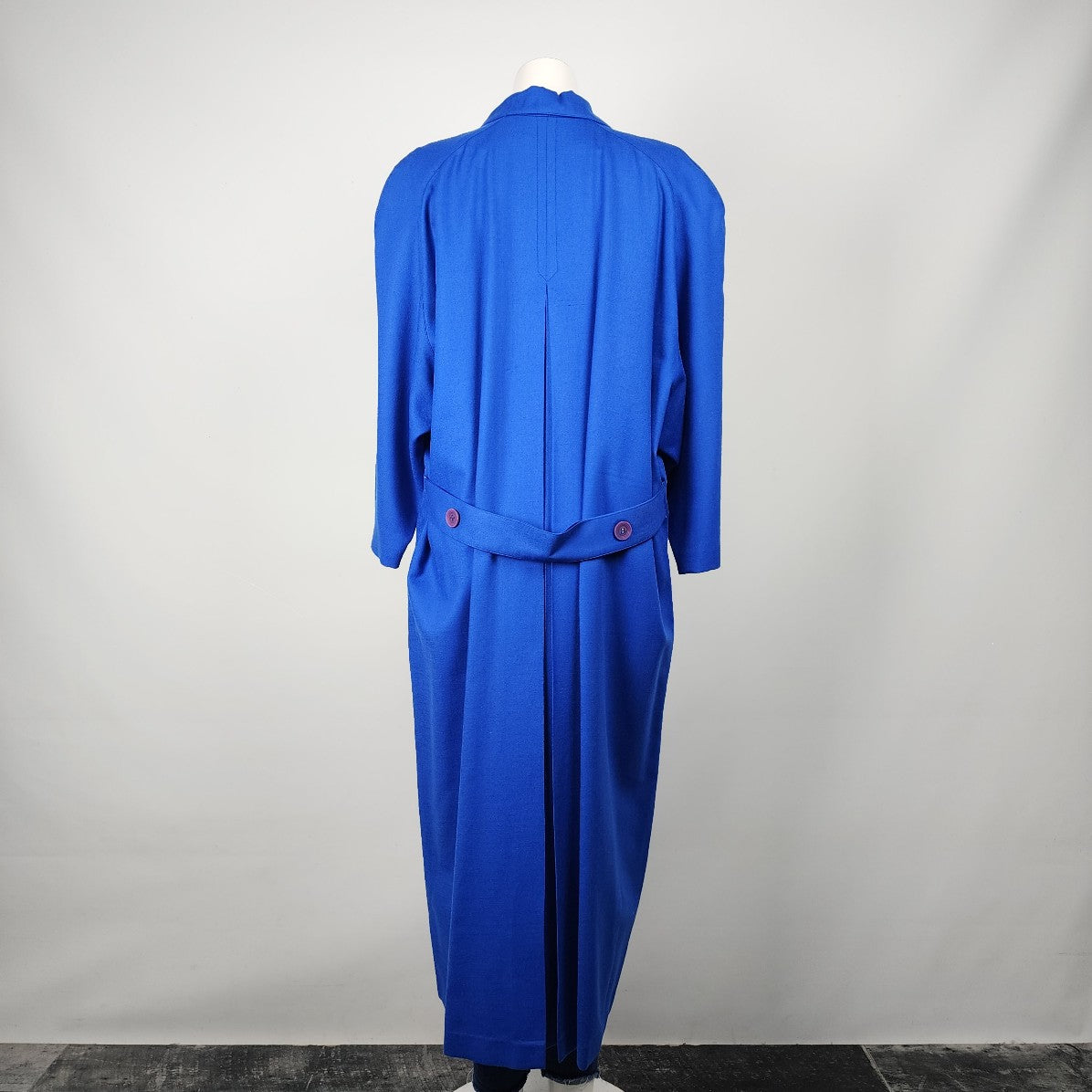 Vintage Debbie Shuchat Blue Wool Long Coat Size M