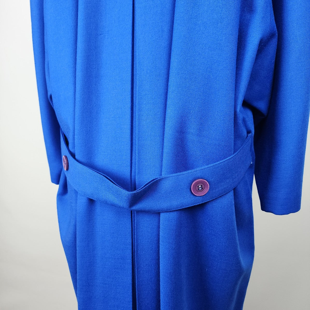 Vintage Debbie Shuchat Blue Wool Long Coat Size M