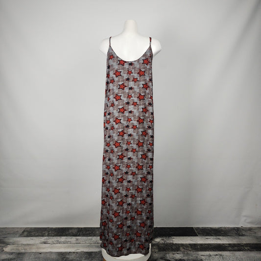 Maison Scotch Red Star Print Maxi Dress Size L/XL