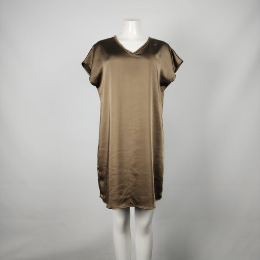 Melissa Nepton Bronze Metallic Shirt Dress Size M