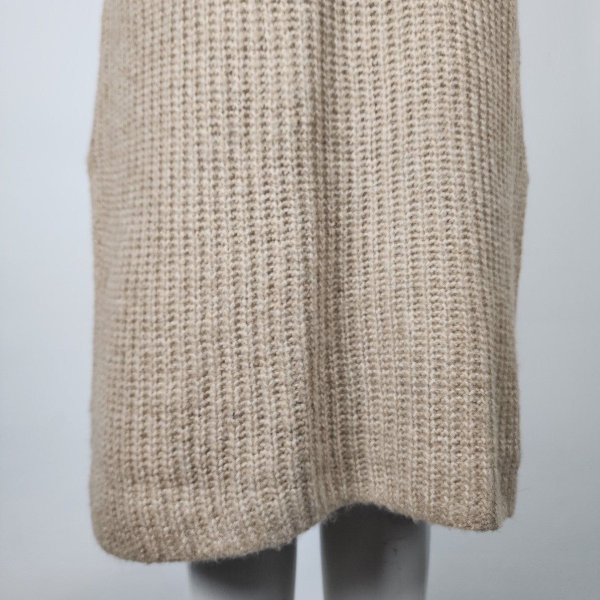 Fransa Taupe Knit Turtle Neck Dress Size S