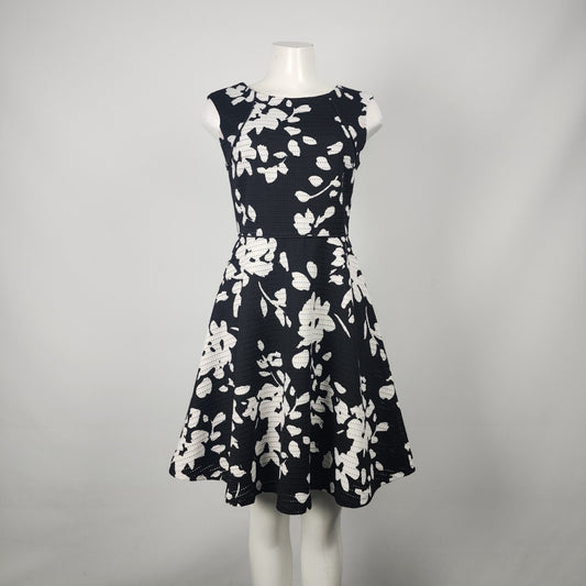 Ricki's Black Floral Fit & Flare Dress Size 4