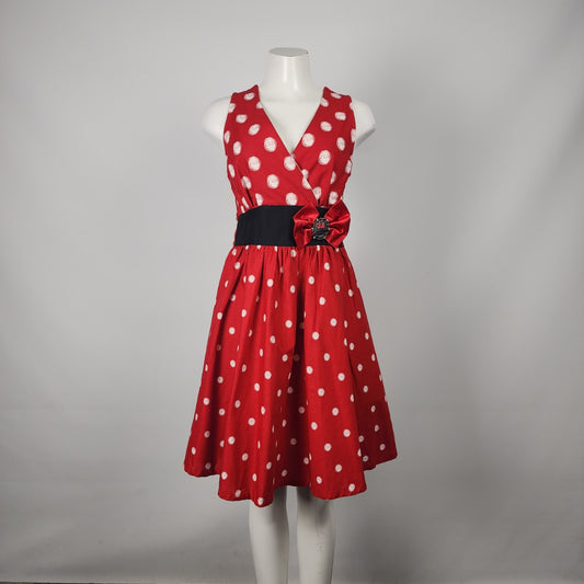 Disney Parks Red Minnie Mouse Polka Dot Fit & Flare Dress Size S