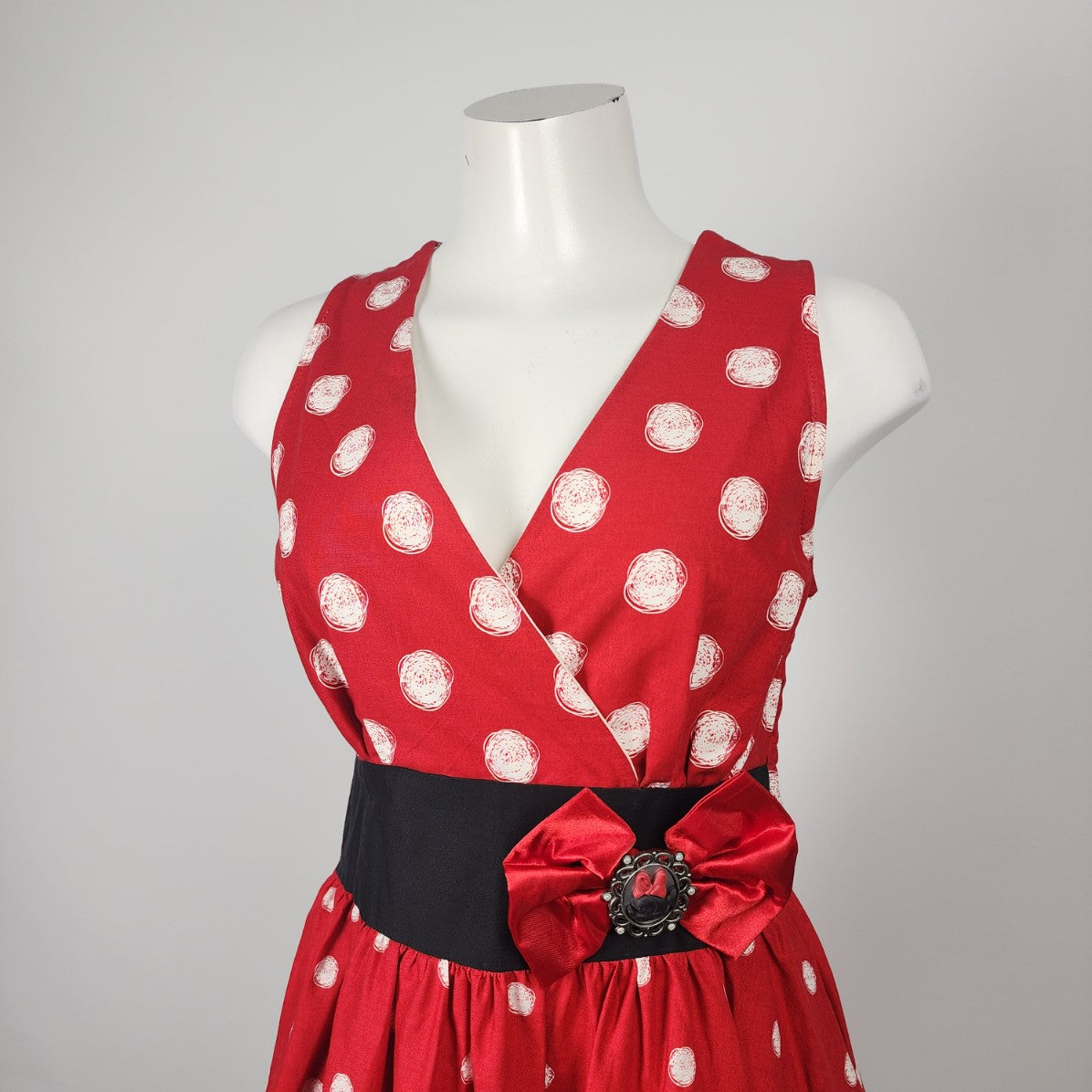 Disney Parks Red Minnie Mouse Polka Dot Fit & Flare Dress Size S