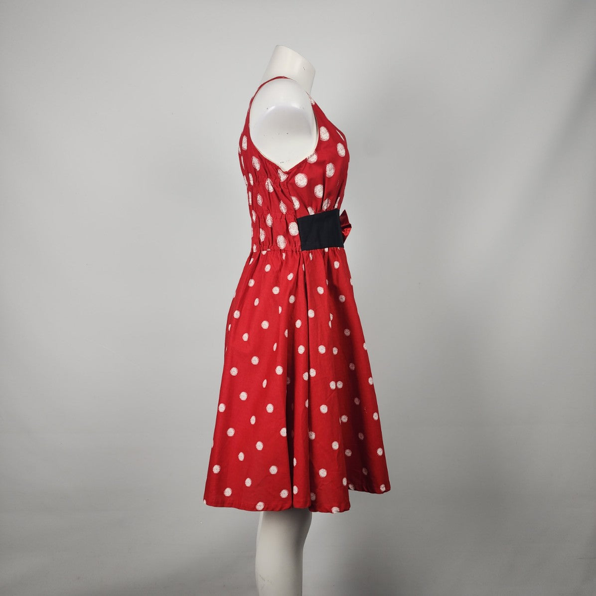 Disney Parks Red Minnie Mouse Polka Dot Fit & Flare Dress Size S