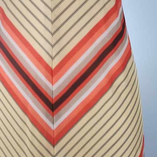 Vintage Nu Mode Red & Brown Maxi Dress Size S
