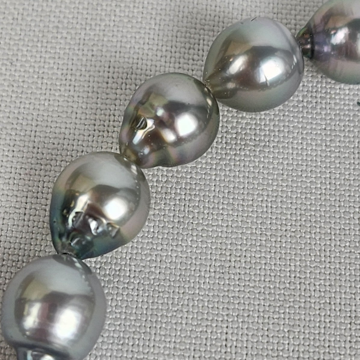 Silver Metallic Fresh Water Pearl Beaded Bracelet Sterling Clasp