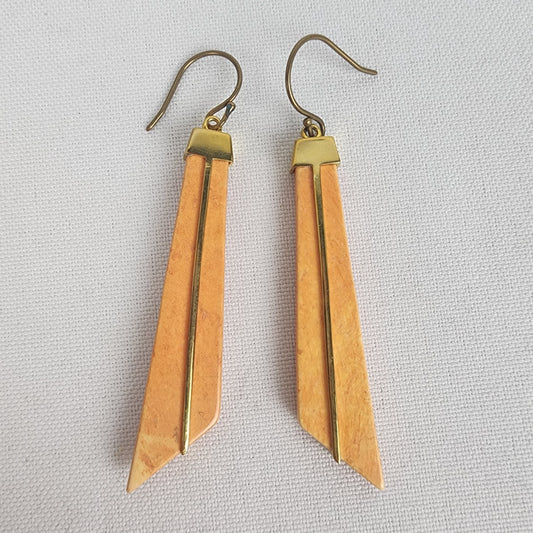 Silpada Brass and Orange Howlite Earrings