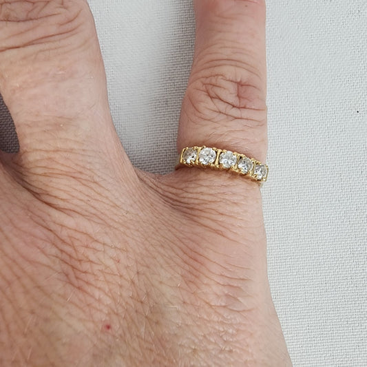10K Gold 5 CZ Stone Ring Size 5