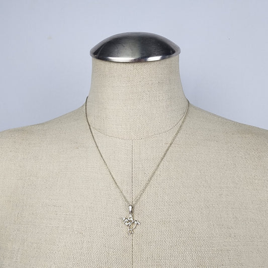925 Sterling Silver Hummingbird Pendant Chain Necklace