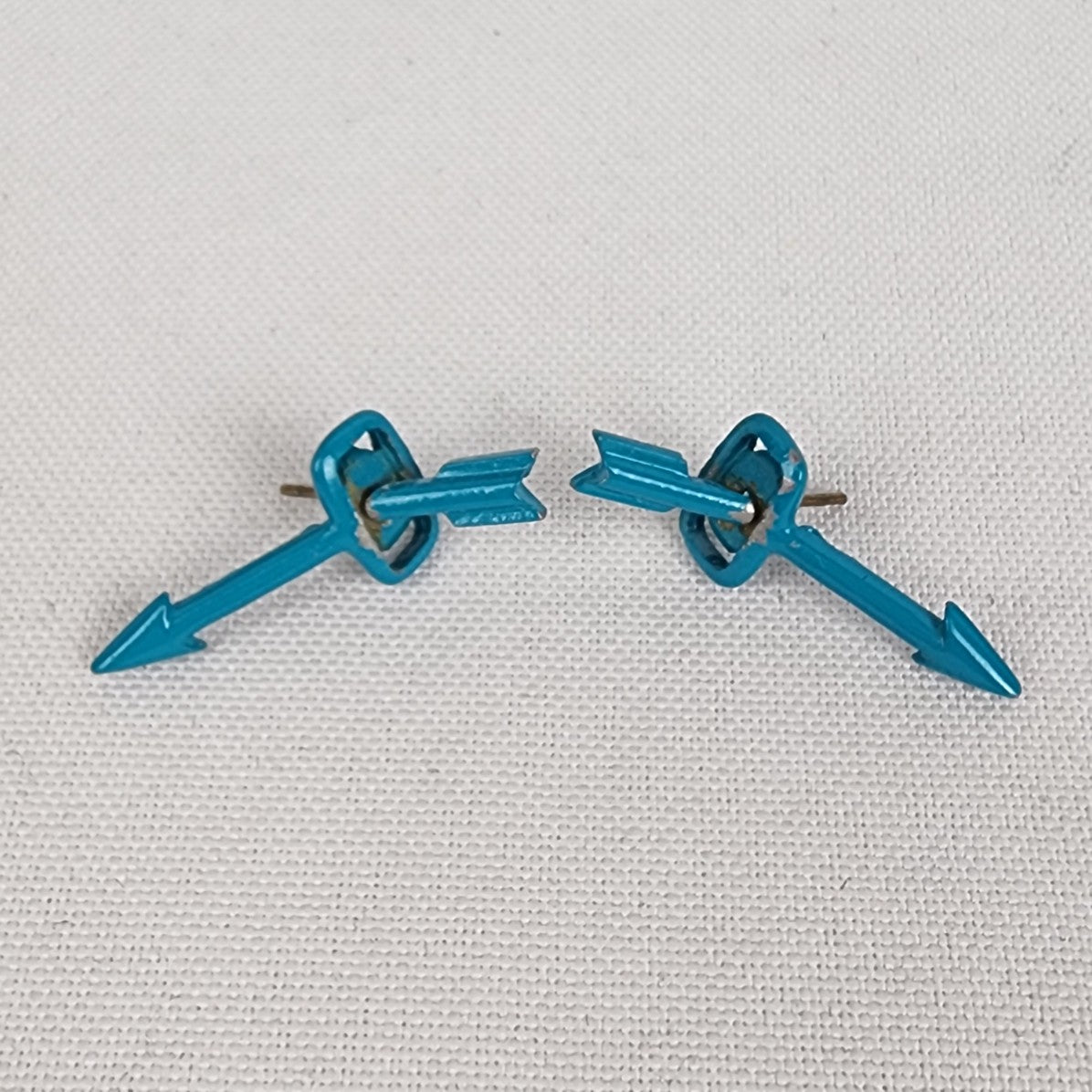 Vintage 1983 JJ Blue Arrow Stud Earrings