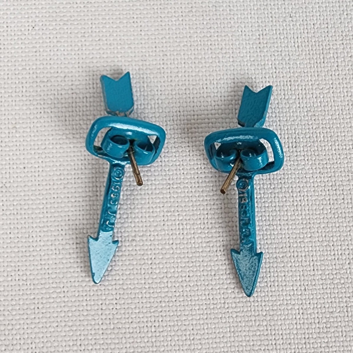 Vintage 1983 JJ Blue Arrow Stud Earrings