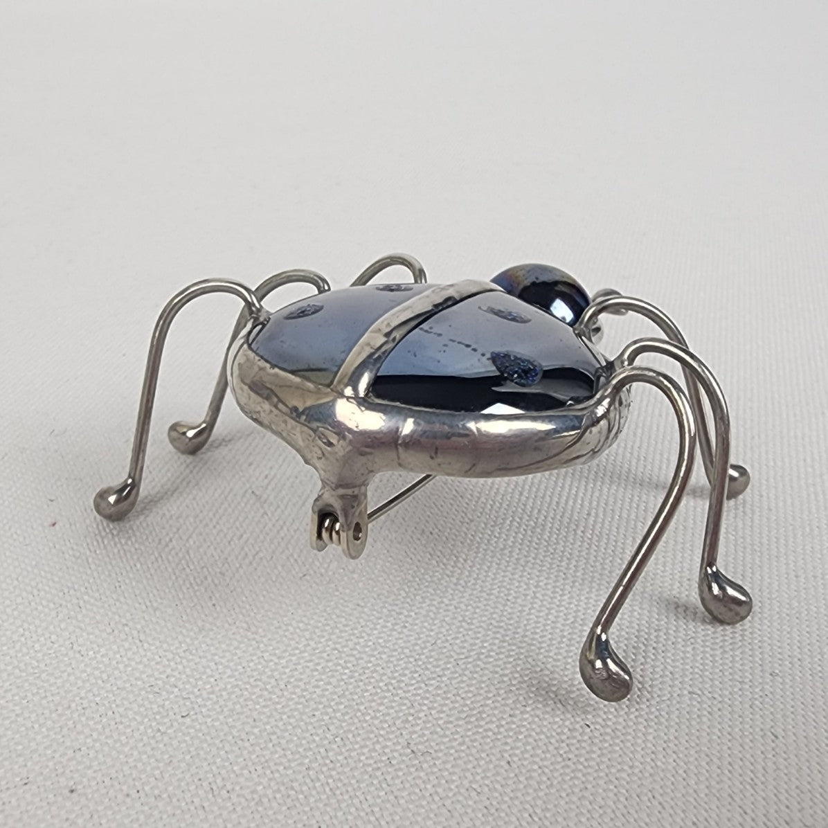 Vintage Glass Stone Spider Brooch