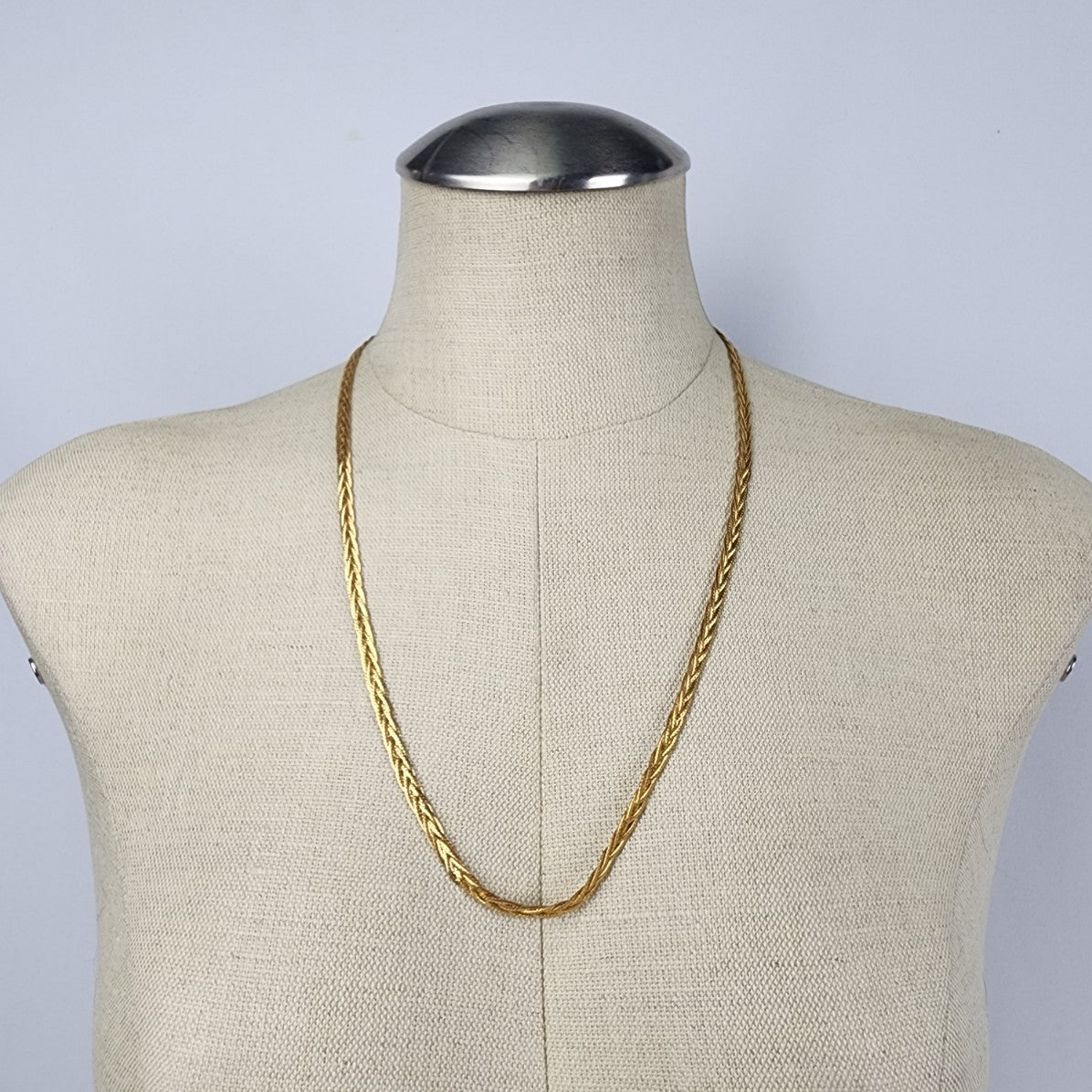 Vintage Gold Tone Braided Chain Necklace