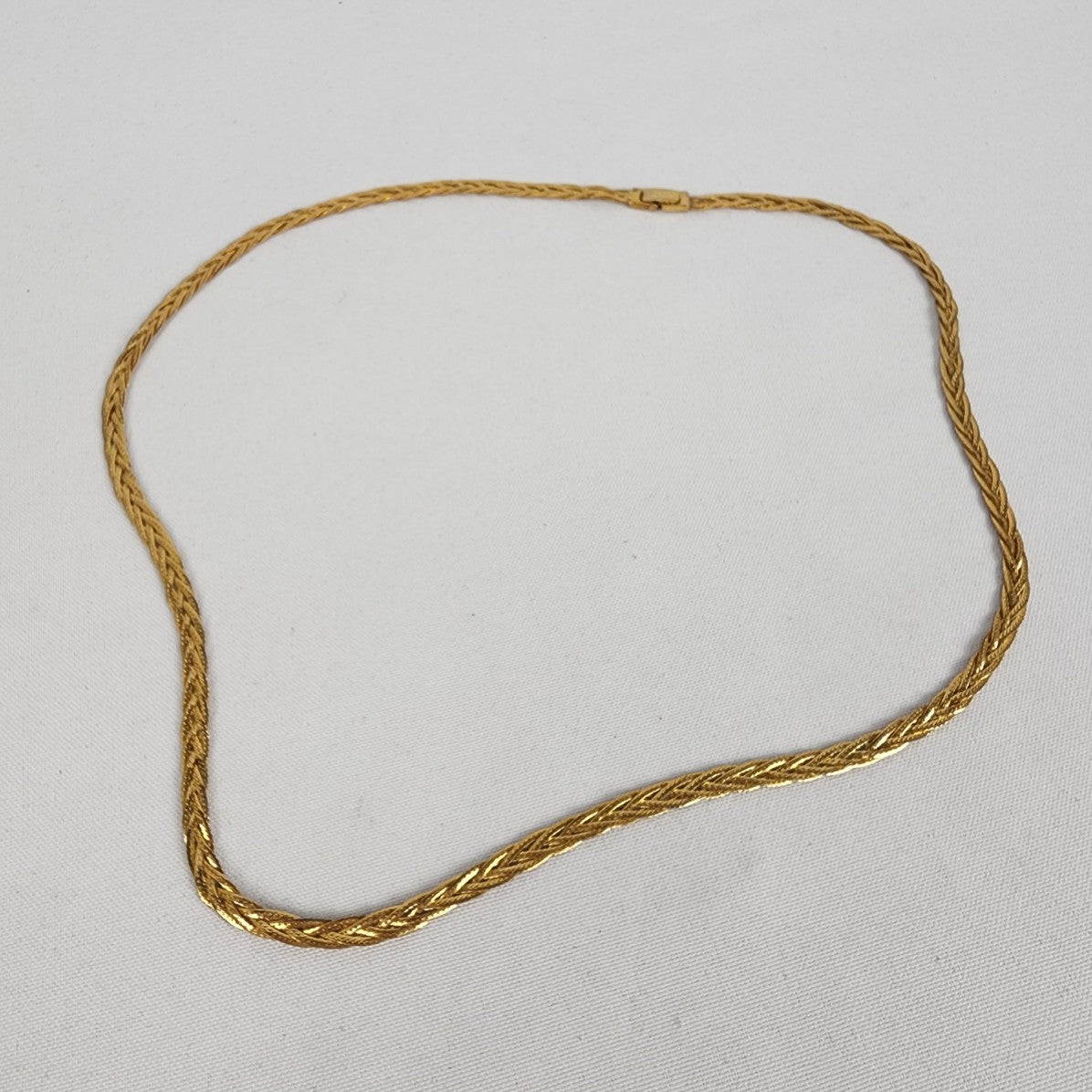 Vintage Gold Tone Braided Chain Necklace