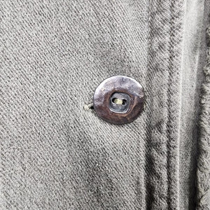 Vintage Fitz Olive Green Cotton Fringe Button Up Jacket Size L