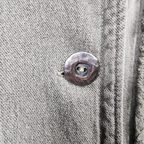 Vintage Fitz Olive Green Cotton Fringe Button Up Jacket Size L