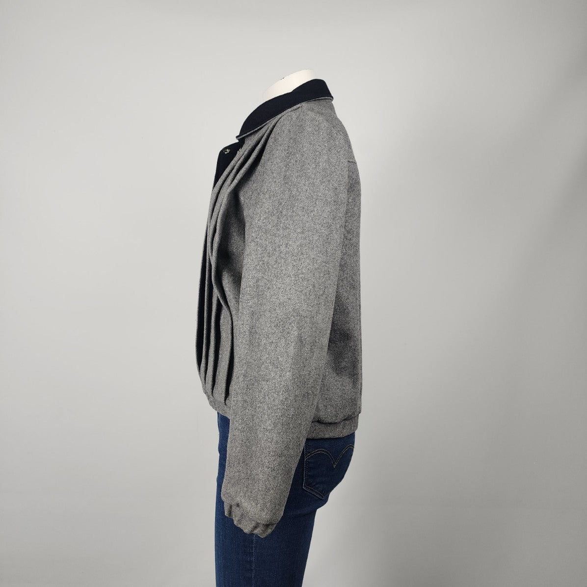 Vintage Grey Wool Zip Up Jacket Size M