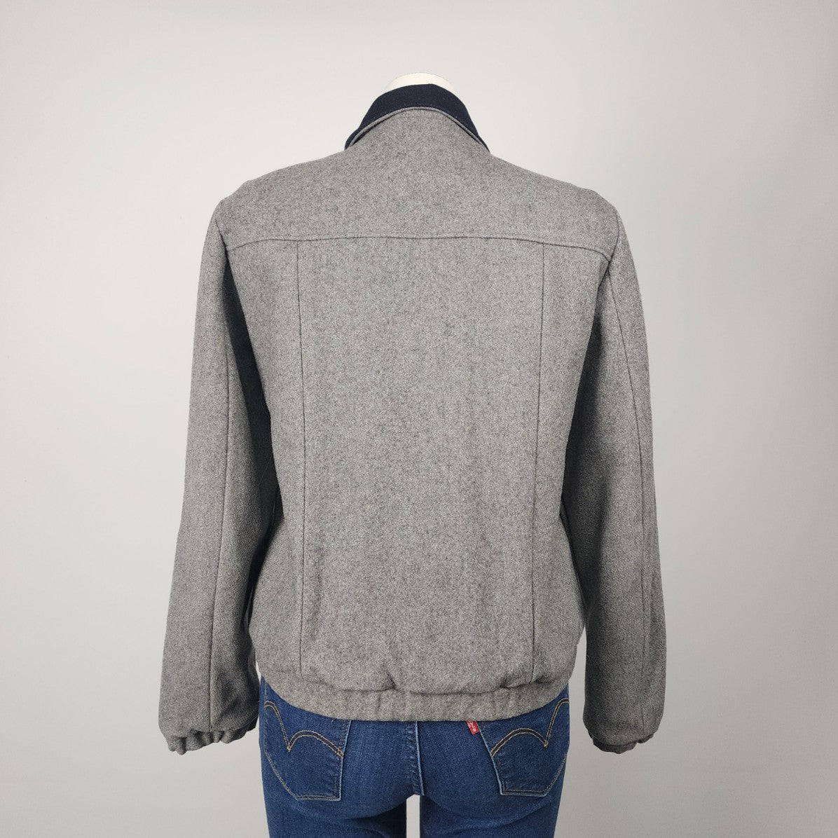 Vintage Grey Wool Zip Up Jacket Size M