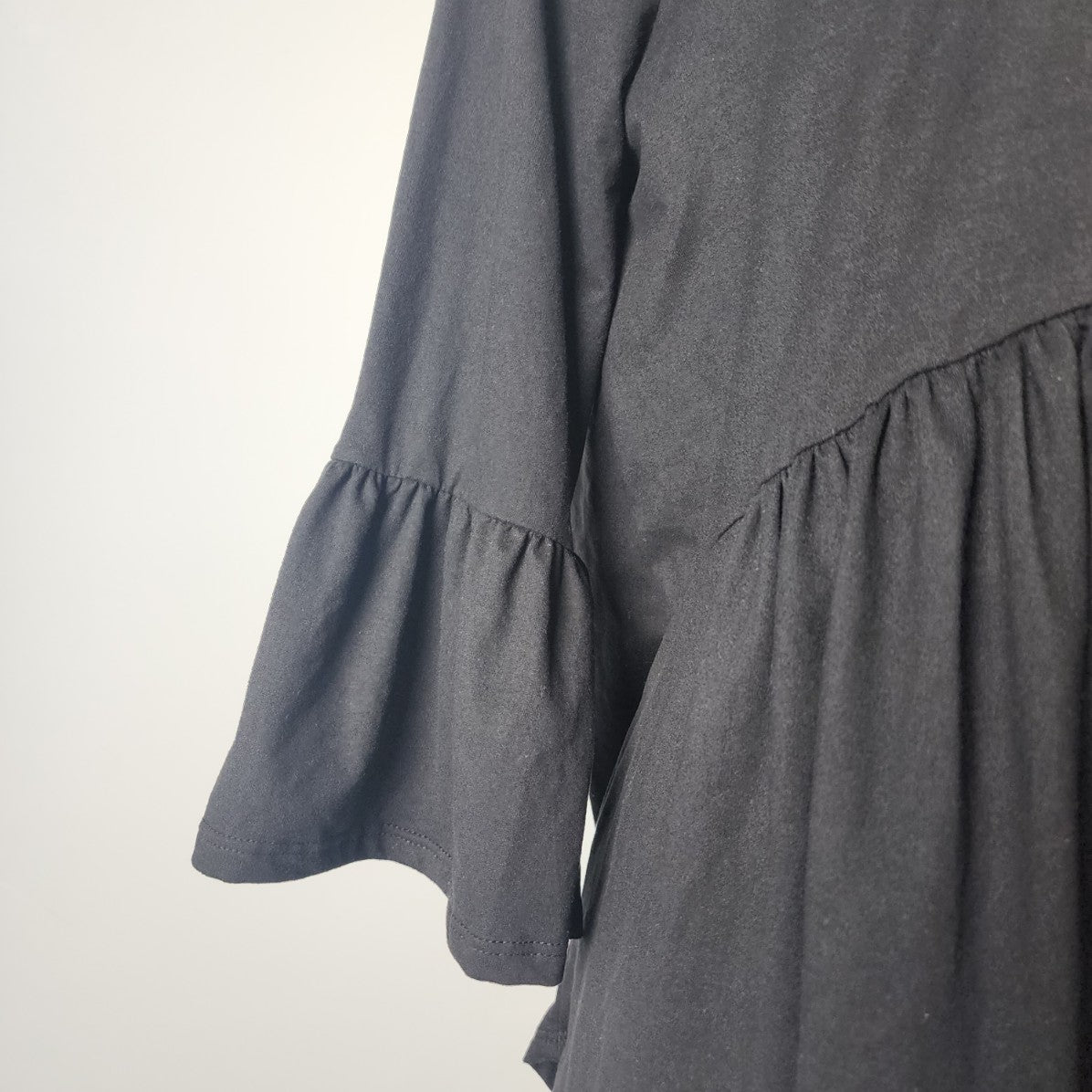 Reborn J Black Flare Sleeve Skirted Top Size XL