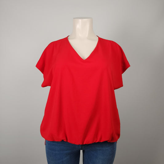 Joseph Ribkoff Red Short Sleeve Blouse Top Size 16