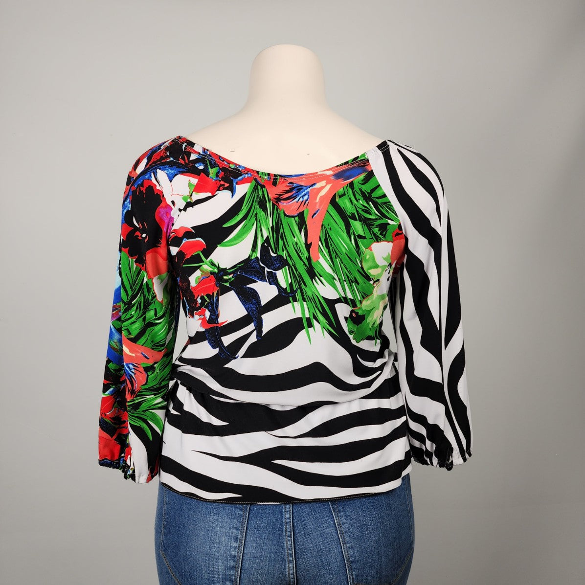 Joseph Ribkoff Tropical Print Top Size 12