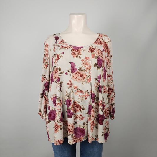 Torrid Purple Floral Blouse Size 4X