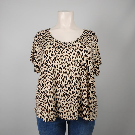 Design Lab Animal Print Short Sleeve T-Shirt Size 3X