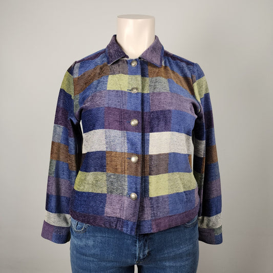 Christopher & Banks Blue  Colorful Shirt Jacket Size L