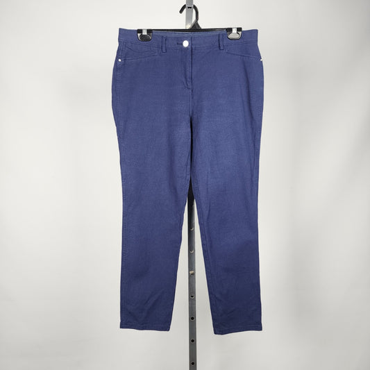 So Slimming Blue Cotton Slim Fit Cropped Pants Size 10