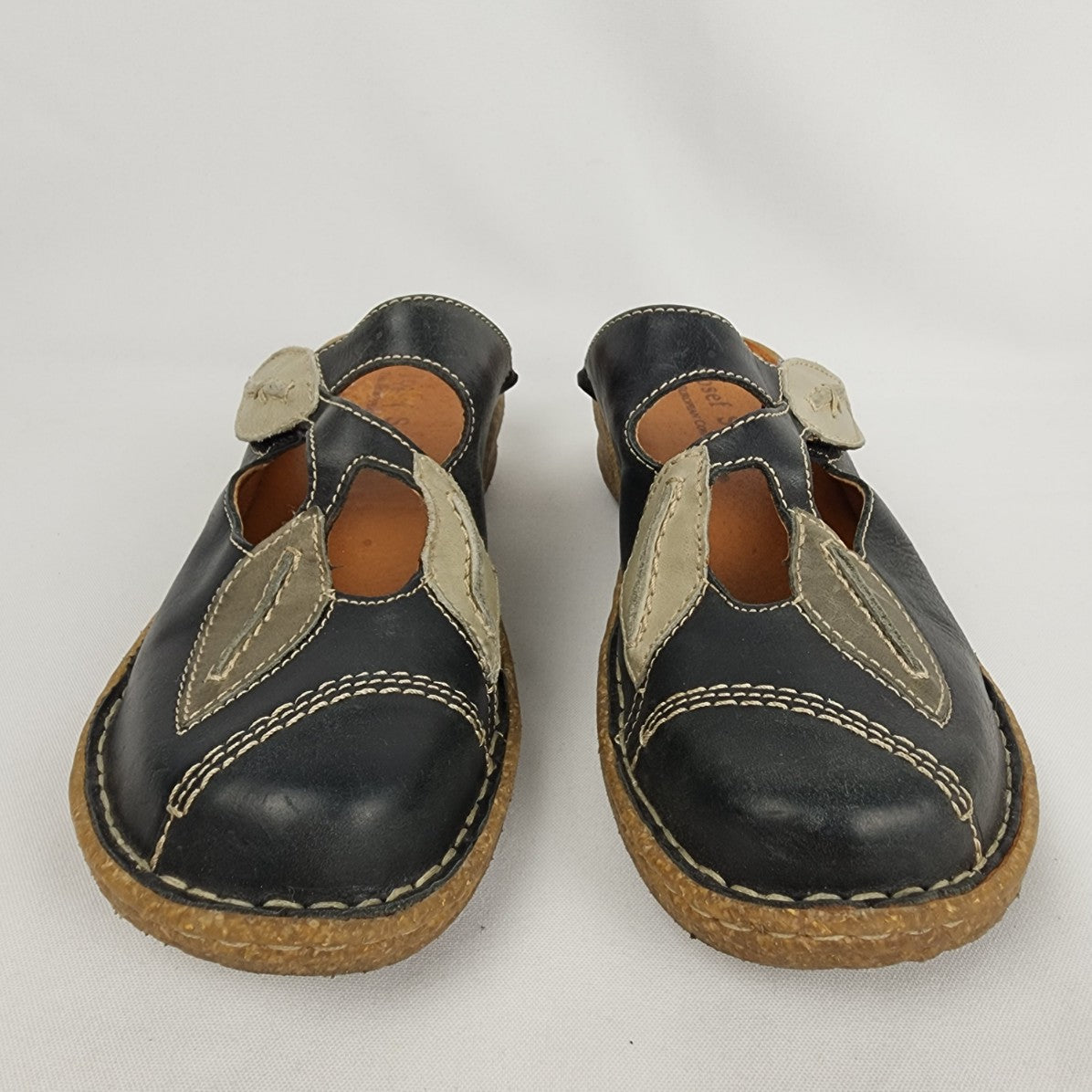 Josef Seibel Black Leather Mule Shoes Size 8