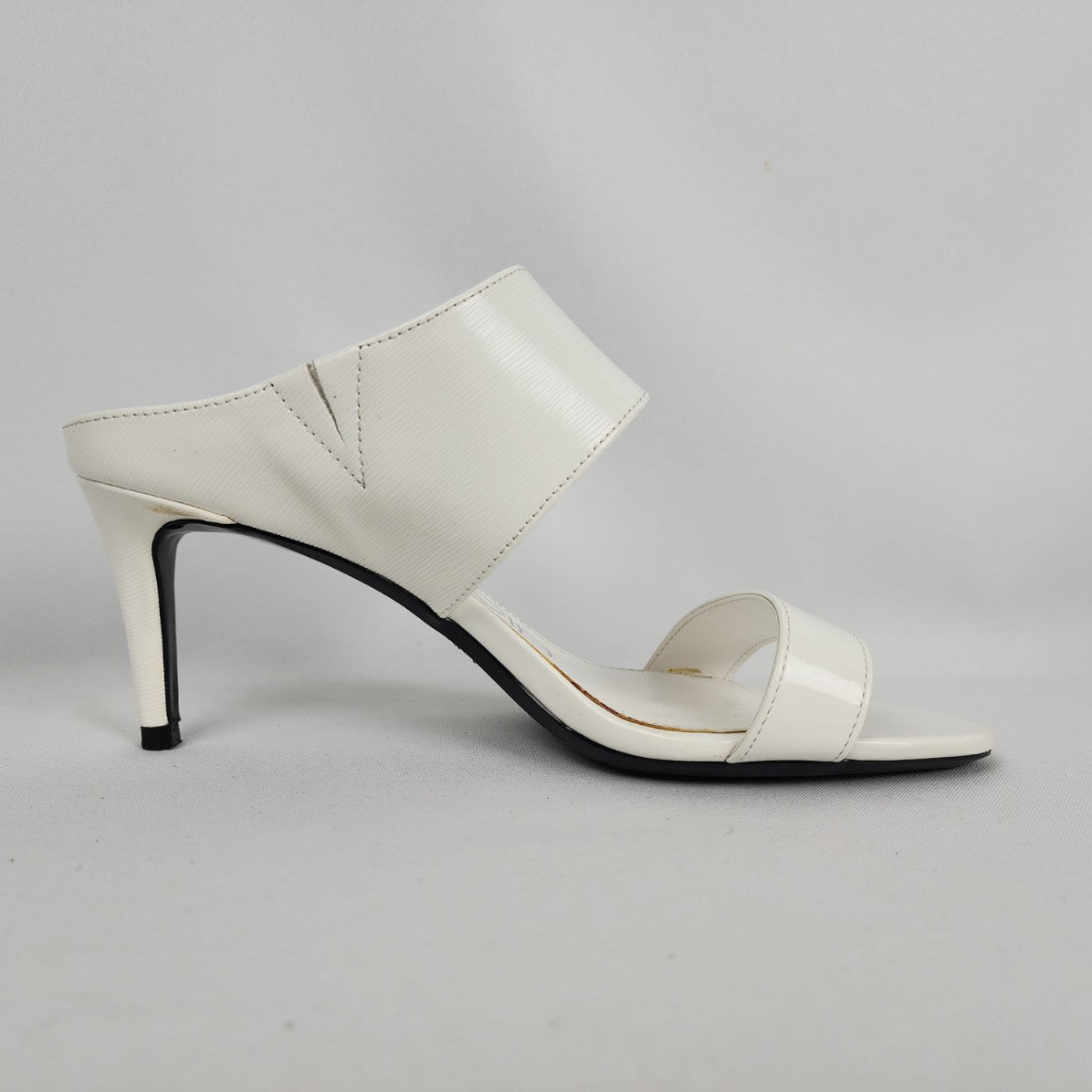 Calvin Klein White Heeled Slide Sandals Size 8