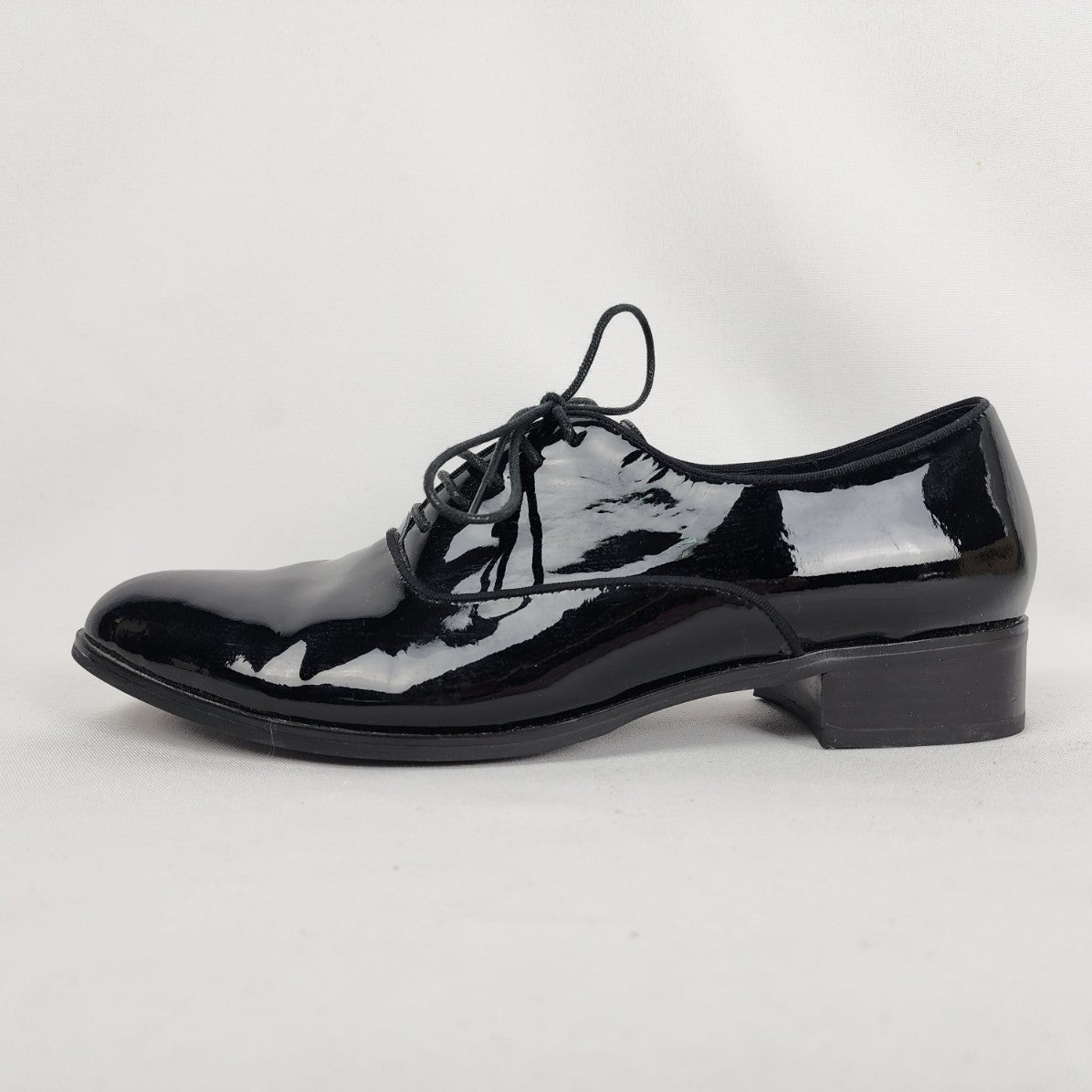 Shoe The Bear Black Patent Leather Lace Up Oxfords Shoe Size 9.5