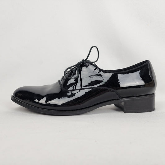 Shoe The Bear Black Patent Leather Lace Up Oxfords Shoe Size 9.5