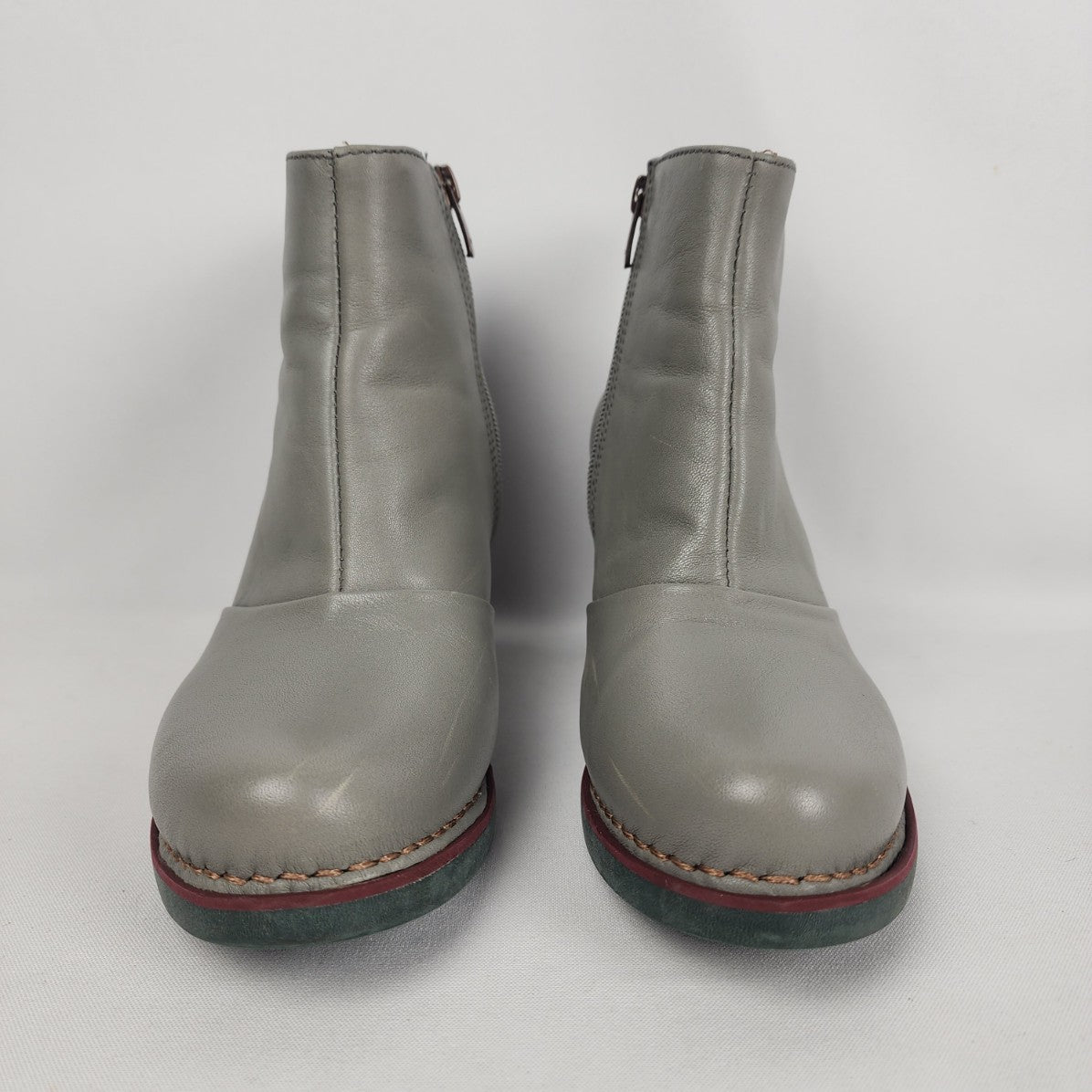 Art Company Grey Leather Heeled Boots Size 8.5