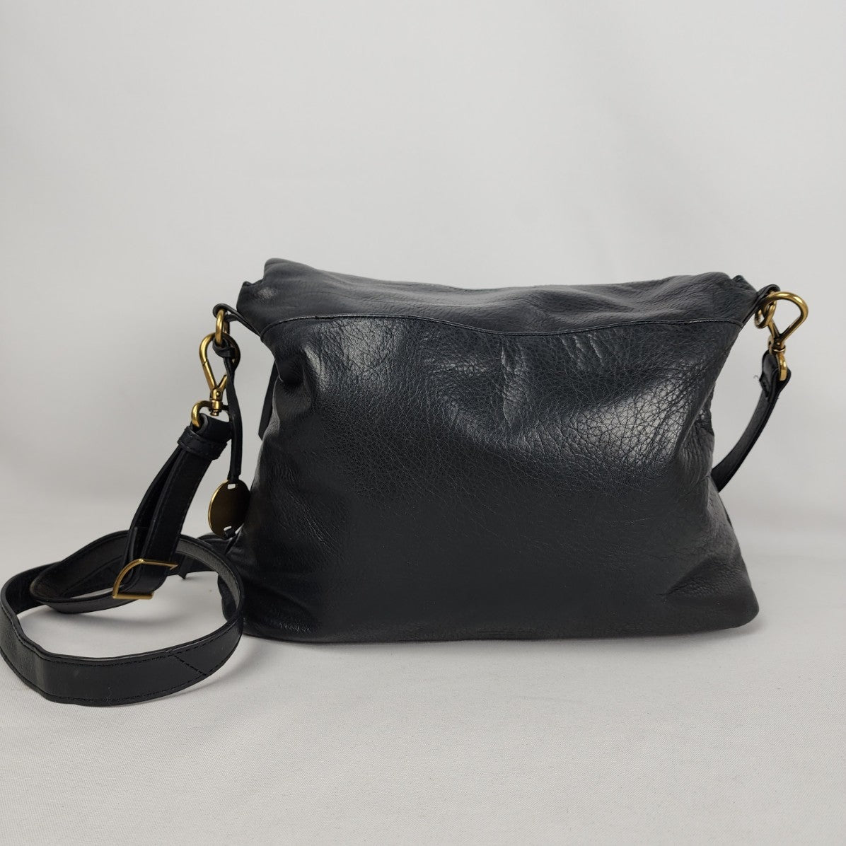 Margot Black Leather Crossbody Purse