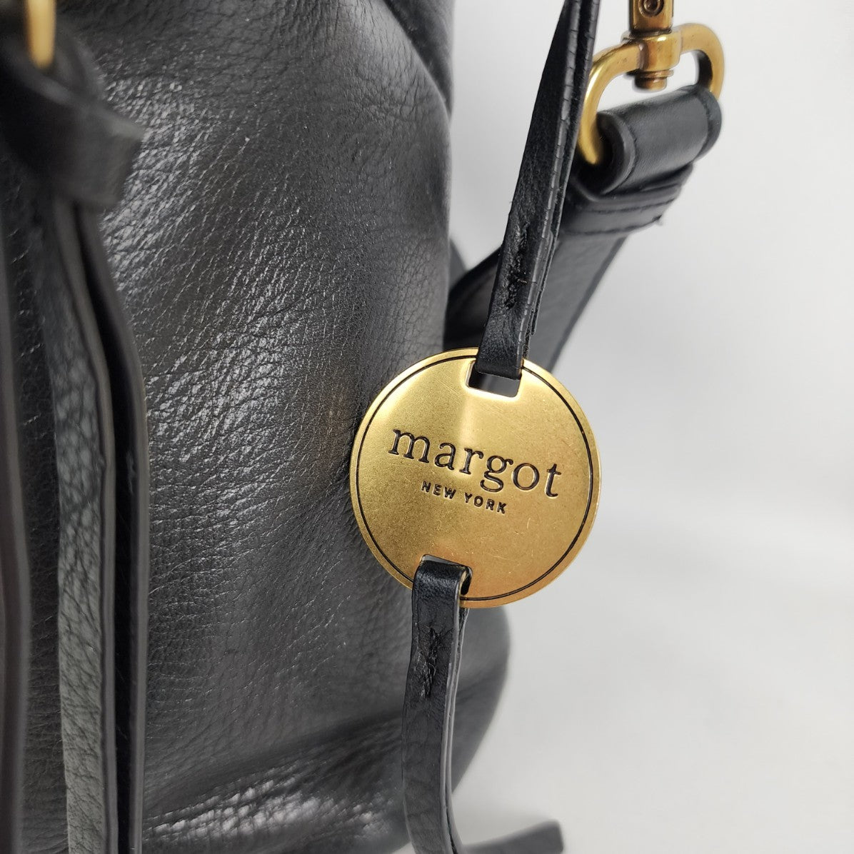 Margot Black Leather Crossbody Purse