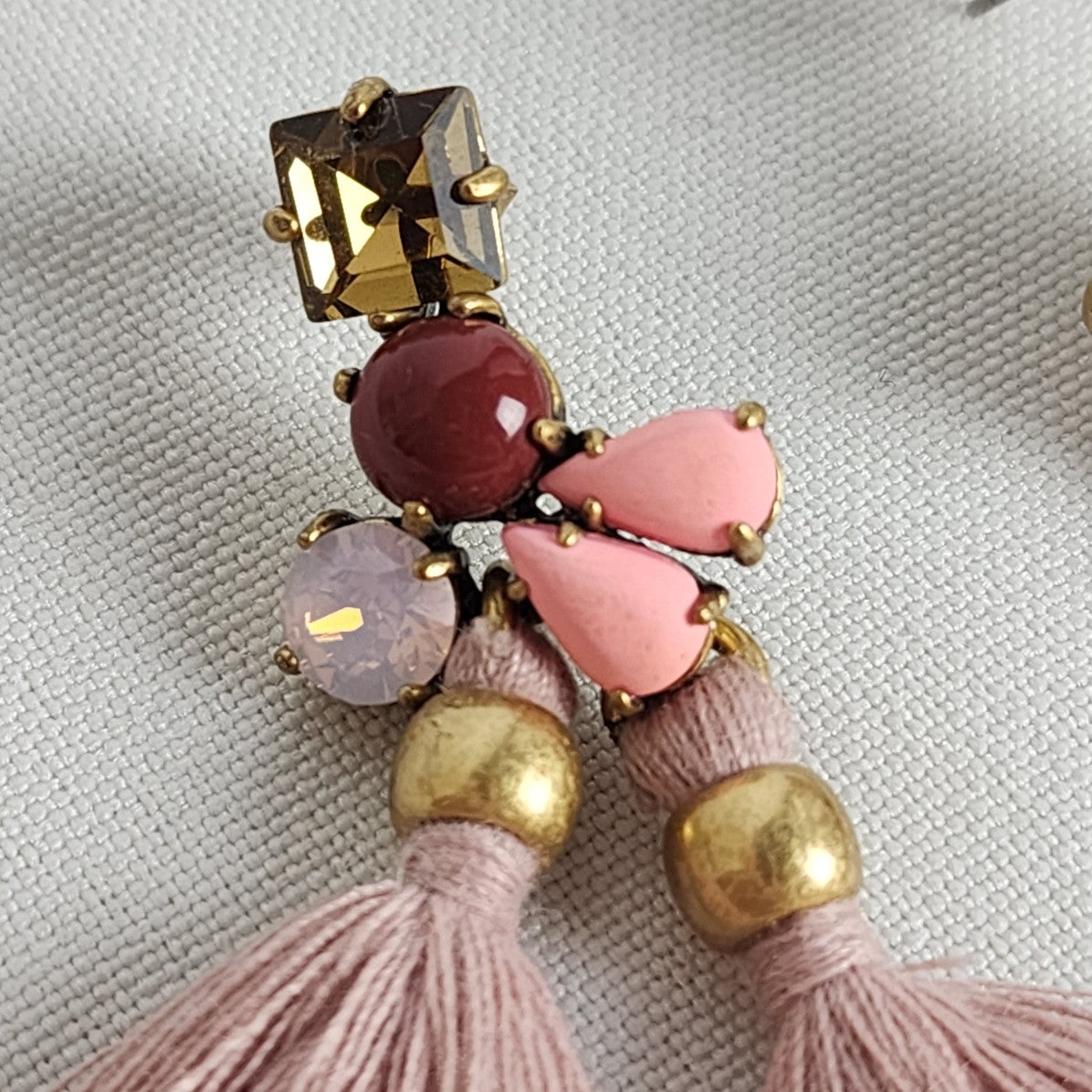 J. Crew Pink Statement Tassel Earrings