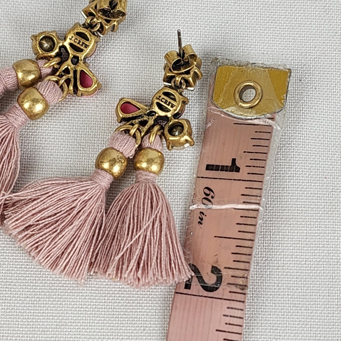 J. Crew Pink Statement Tassel Earrings