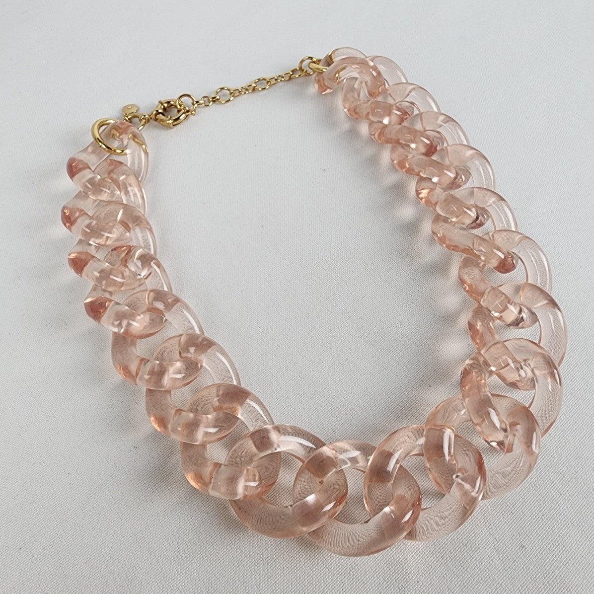 J.Crew Acrylic Pink Chain Chunky Collar Statement Necklace