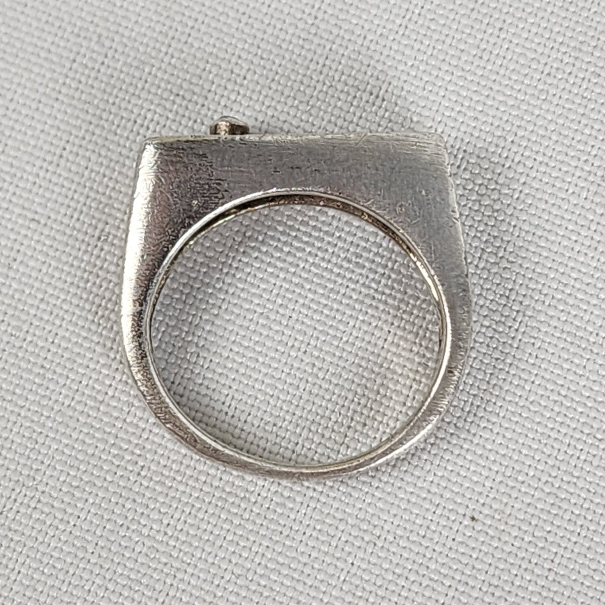 925 Sterling Silver Square Ring Size 8