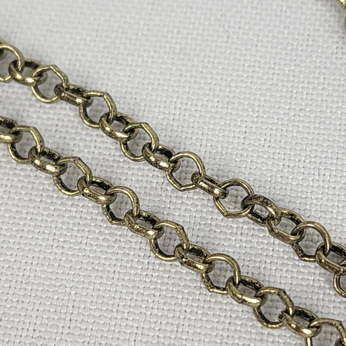 Bronze Chain Beaded Layered Chandelier Necklace