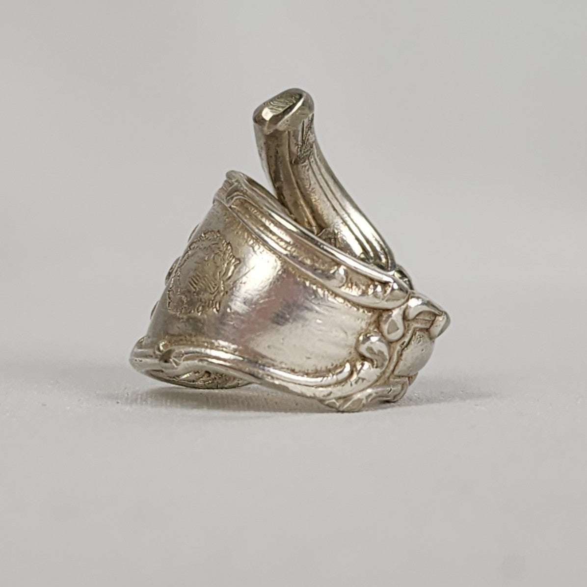 Vintage Gorham Co J Silver Flower Spoon Ring Size 9