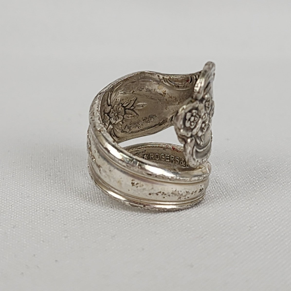 Vintage Rogers & Bro Silver Flower Spoon Ring Size 8.5