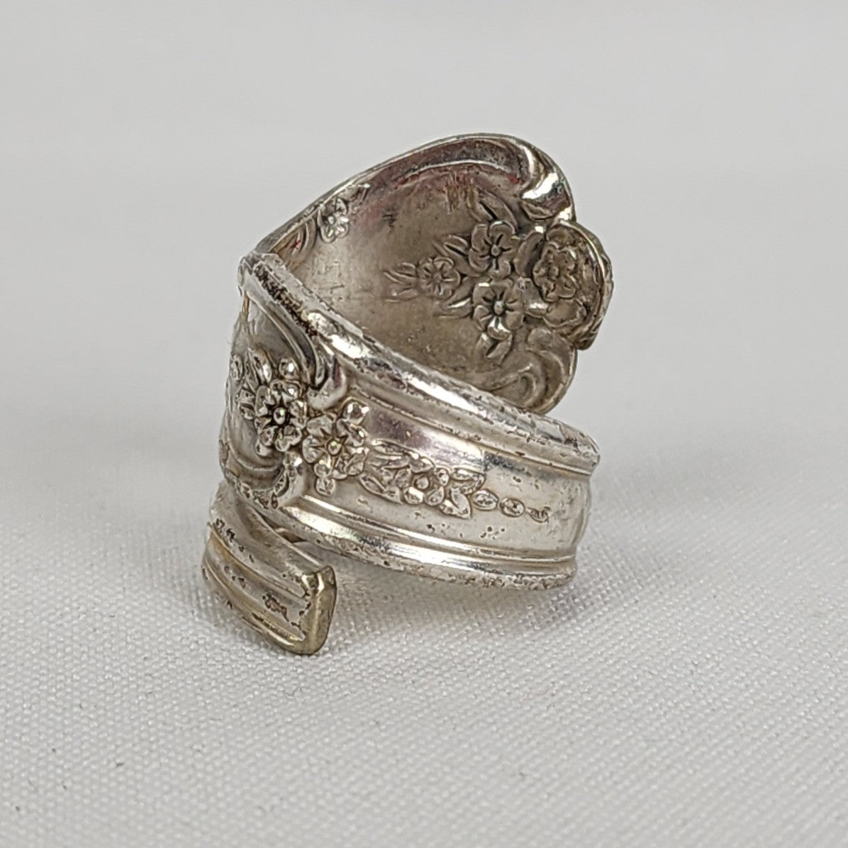 Vintage Rogers & Bro Silver Flower Spoon Ring Size 8.5