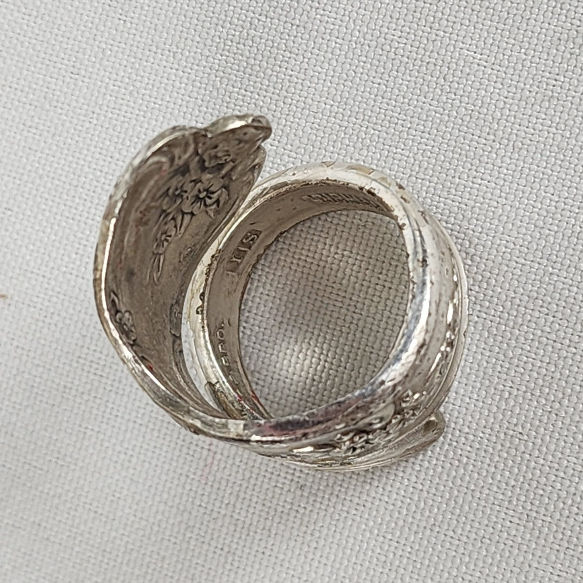 Vintage Rogers & Bro Silver Flower Spoon Ring Size 8.5